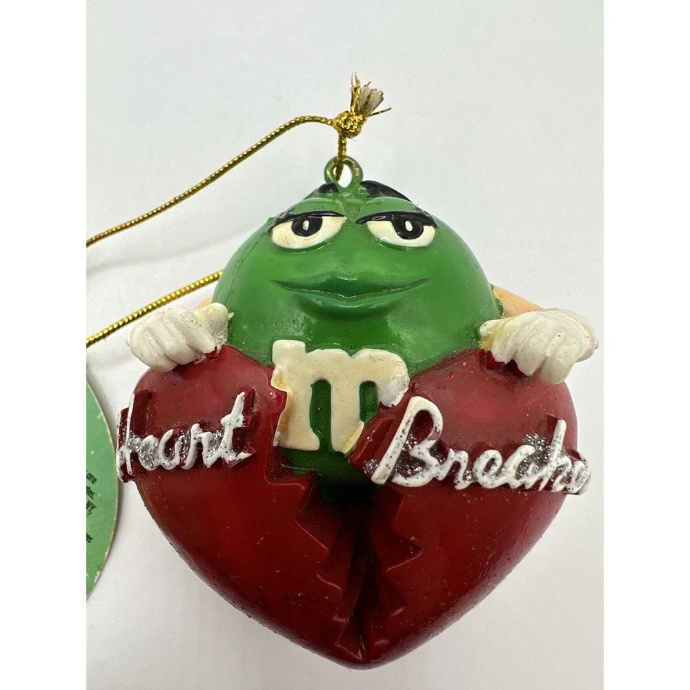 M&M's Heart Breaker Christmas Ornament Red Green Candy Character 2007‎ Holiday
